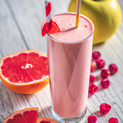 Köstlicher hausgemachter Smoothie mit Apfel und Himbeeren und Grapefruit gegen Bluthochdruck 58491